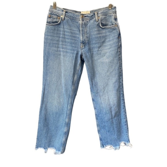 Free People We The Free Maggie Mid-Rise Straight-Leg Jeans Sz 27 Short - Picture 1 of 13